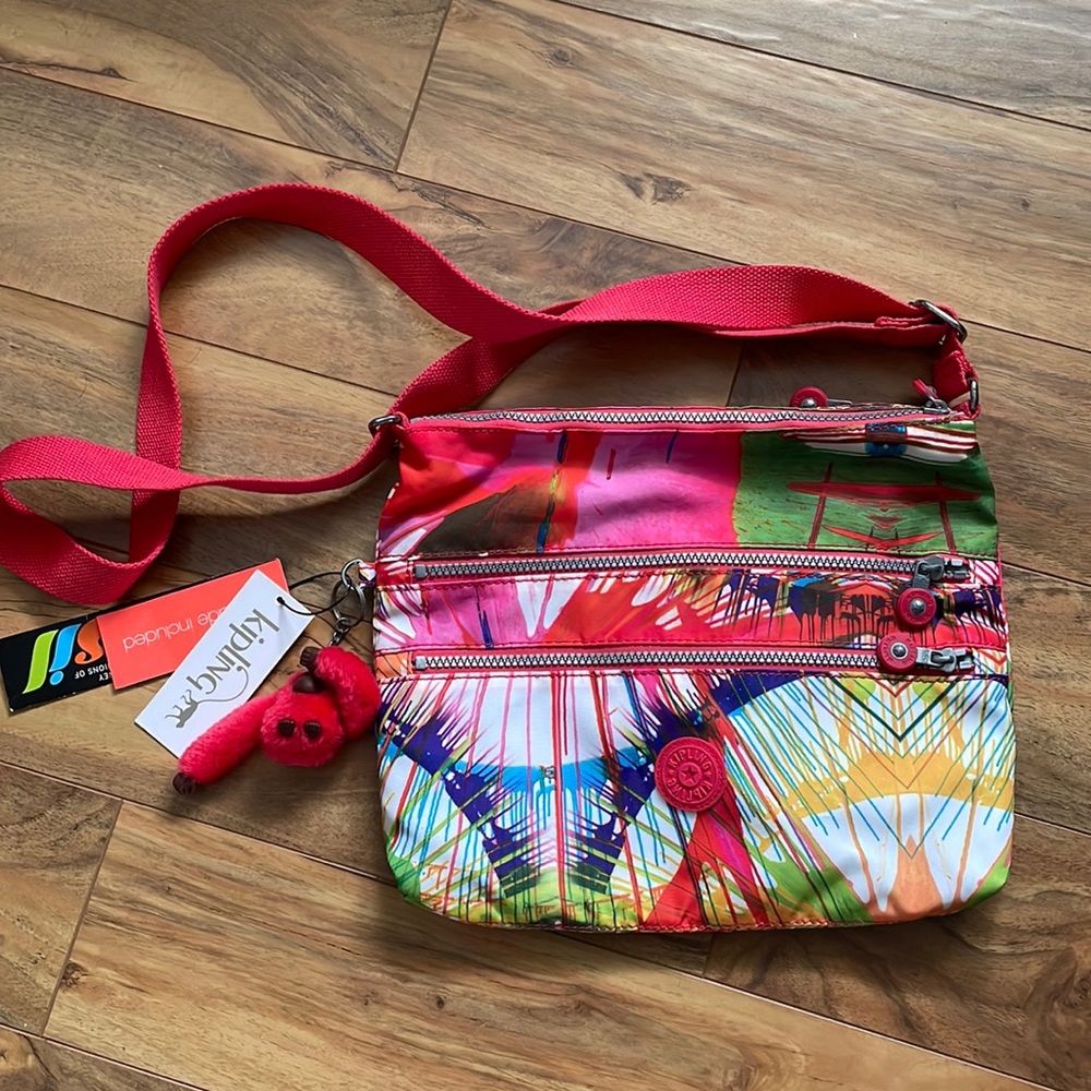 Kipling Alvar Crossbody Beach Print Bag NWT